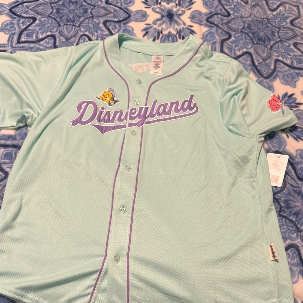 NWT Disneyland adults Ariel the little Mermaid 89 Baseball Jersey XL